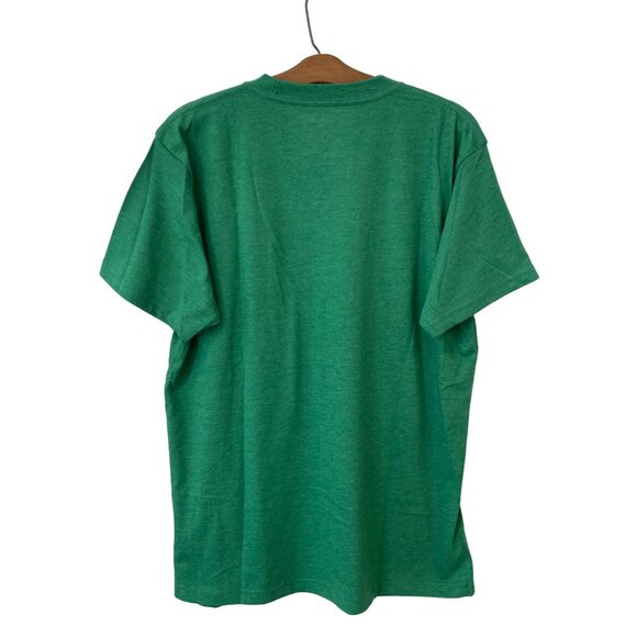 Homefield Crewneck Short Sleeve T Shirt Mens L Green Cotton Poly Plain Basic Tee - Picture 2 of 6